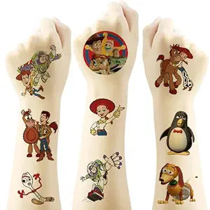 20Sheets Toy Cartoon Story Temporary Tattoos Birthday Themed Party Supplies Decoration Favors Cartoon Cute Sticker (pink)