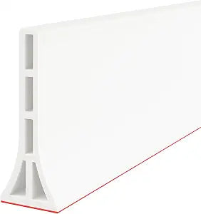 3.8'' High Shower Threshold Water Dam 39 Inch Collapsible Self Adhesive Shower Water Splash Guard Shower Water Blocker Wet and Dry Separation for Bathroom (39 Inch, White)