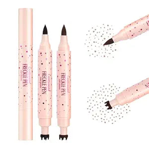 Freckle Pen 3-in-1: Dual-Ended Stamp & Precision Tip (Eyeliner/Brow Pencil), 2 Shades Soft Brown/Dark Brown, Waterproof Long-Lasting Smudge-Proof Compact On-the-Go Makeup(SOFT&DARK)