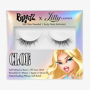 Lilly Lashes BRATZ Collab Cloe Half Lash, Self-Adhesive Full Volume Short Length Wispy Half Lash, 12mm It-Girl Criss-Cross Faux Mink, Reusable Press On Lashes, No Glue, 25th Anniversary Edition