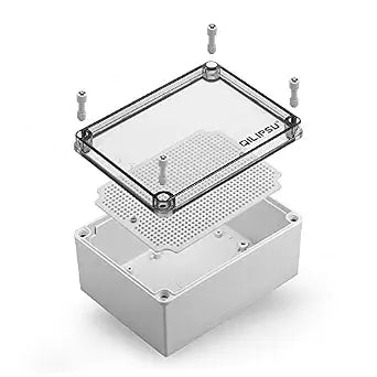 QILIPSU Junction Box with Mounting Plate 200x150x100mm, Clear Cover Plastic DIY Electrical Project Case IP67 Waterproof Dustproof Enclosure (7.9"x5.9"x3.9")
