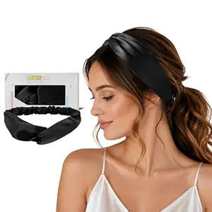 ZIMASILK Adjustable 100% Mulberry Silk Headband for Women, Black