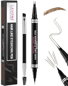 LAVONE 2-in-1 Waterproof Eyebrow Pencil with Brush, Soft Brown