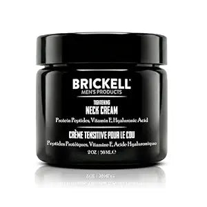 Brickell Men's Tightening Neck Cream For Men, Neck Cream For Tightening and Firming, Anti Wrinkle Cream, With Peptides, Niacinamide, and Hyaluronic Acid, 2 Ounce, Unscented