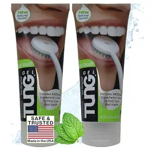 TUNG Tongue Gel, Natural Mint Blast Tongue Cleaner Paste, Bad Breath Odor Eliminator, Halitosis Defense, BPA Free, USA Made (2-PACK)