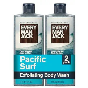 Every Man Jack Exfoliating Body Wash for Men, Pacific Surf, 2pk