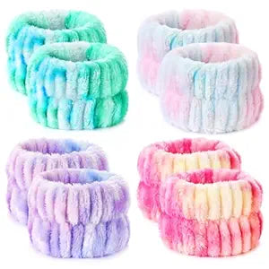 8pcs Wrist Bands for Washing Face Wash Wristbands Wrist Towels Arm Bands for Skincare Makeup Wrist Cuffs Spa Wrist Scrunchies