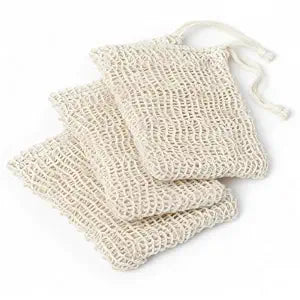 3 Pack Natural Sisal Soap Saver Bag for Exfoliating, Shower,Scrubber