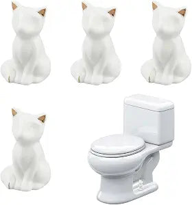 DICOSMETIC 4Pcs Toilet Bolt Covers Porcelain Toilet Screw Cover Caps Fox Toilets Knob Caps White Cute Animal Bathroom Decor Toilets Decorative for Home Office Women Men
