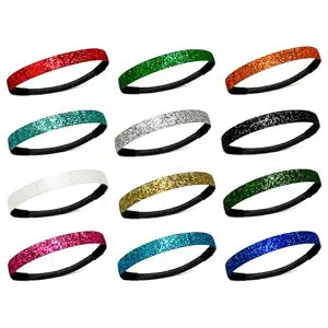 BESTYASH Elastic Glitter Headbands for Women, 12 Pack, Random Colors