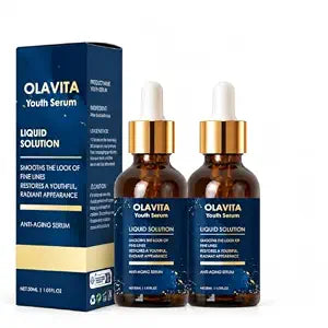 Olavita Liquid Solution Anti Aging Serum–Olavita Face Serum,Intensely firms skin,Smooths Fine Lines and Hydrates, For Women with Mature and Daily Skincare (Blue)
