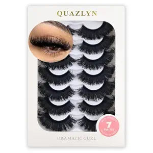 Mega Volume False Eyelashes, 9D Wispy Faux Mink Lashes, Reusable, 7 Pairs