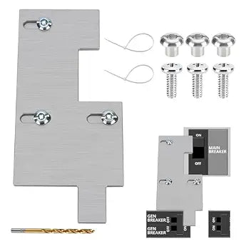 Generator Interlock Kit Compatible with GE General Electeric Breaker Panels with Single Vertical Throw Main, 2 1/2 Inch Spacing Between Main and Branch Breaker,Generator Lockout kit(GE-200P)