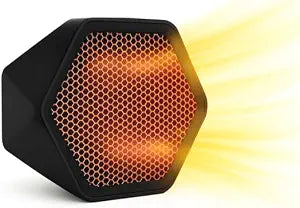 Desktop Space Heater, Small Portable Electric Heater with Overheat Protection & Safety Shut-Off, Fast Heating Fan for Home Office Desk, Bedroom & Small Room, PTC Ceramic Heating for Indoor Use, Black