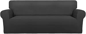 PureFit Stretch Couch Covers for Sofa Large Sofa Slipcovers Dark Gray