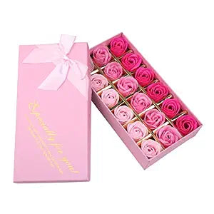 18 PCS Pink Floral Scented Bath Soap Rose Flower Petals