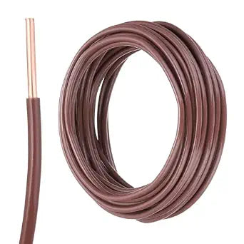 MECCANIXITY THHN Wire 14 AWG 25 Feet Electrical Wire Insulated Solid Copper Rated up to 600 Volts for Residential Industrial Grounding Electrical, UL Listed, Brown
