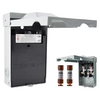 30 Amp Fused AC Disconnect Box Outdoor, 120/240VAC Quick Disconnect Metal Box Pull Out Disconnect Switch Electrical Box for Mini Split HVAC Systems, Home and Light Commercial Air Conditioning