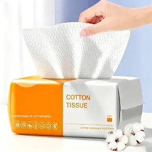 Face Towels Disposable,100 Count Ultra Thick face towels, Facial Wash Cloth for Sensitive Skin, Lint- free Facial Tissue, Skincare and Makeup Remover