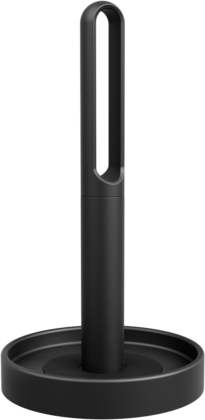 YUMORE Heavy Duty Paper Towel Holder Countertop Weighted Base Matte Black
