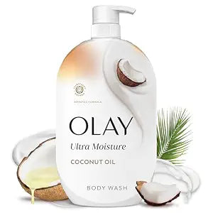 Olay Body Wash for Women, Ultra Moisture Coconut Oil Scent, 35 fl oz