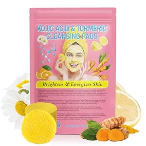 40pcs Turmeric Cleansing Pads - Face Pads for Dark Spots - Turmeric Pad Infused Foaming Exfoliating Pad - Remove Excess Keratin - Gentle & Non-Irritating for Face Body
