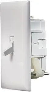 RV Designer S821, Self Contained Wall Switch with Cover Plate, White, AC Electrical