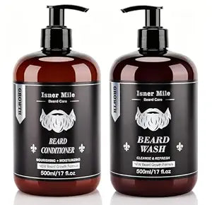 Beard Wash/Shampoo & Conditioner Set for Men Hydrating, Ocean, 17 oz(2 Pk)