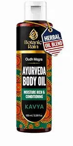 Ayurveda Body Oil for Dry & Crepey Skin with Sesame & Almond Oil,3.38 fl oz