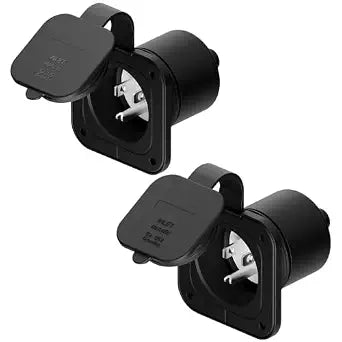 2PACK NEMA 5-15P 15A Flanged Power Inlet with Waterproof Cover