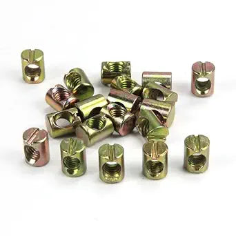 20 PCS M6 Slotted Cross Dowel Nut, Barrel Nuts Kit (M6x13mm) for Furniture, Bed, Crib & Chairs  Replacement Cross Dowel Nuts (M6x15mm)