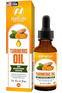 All Natural Turmeric Skin Brightening Oil for Dark Spots - Cleanses Skin, Fights Acne, Evens Tone, Heals Scars - Pure Handcrafted Turmeric Oil Skincare Made in the USA