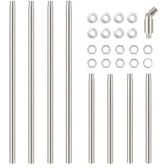 M10 Chandelier Extension Rods Kit with Metal Sloped Ceiling Adapter