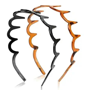 2-Pack Zigzag Headbands for Women, U-Shaped Hair Comb Headbands
