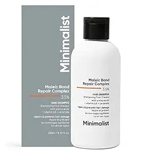 Minimalist Maleic Bond Repair Complex 3.5% Hair Shampoo for Dry, Damaged & Frizzy Hair | | With Argan Oil, Ceramides & Coconut Oil | For Women & Men | 8.5 Fl Oz / 250 ml
