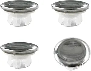 4 Pack Sink Overflow Cover Double Spherical Stainless Steel Insert Round Decorative Cover for Kitchen Bathroom Vanity (Silver)