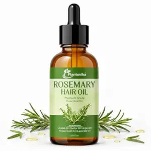 Rosemary Oil for Hair Growth, Enriched with Jojoba, Castor, Argan, Peppermint & Lavender Oils, Scalp & Hair Strengthening Treatment, 1.69 oz