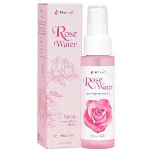 Well's Oil Rosewater Face & Hair Mist Spray (2 fl oz / 59 mL) | Floral Rosewater Hydrosol | Alcohol-Free