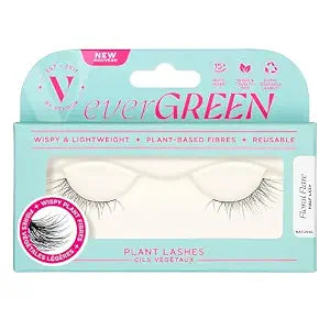 everGREEN Plant Lashes, Half Lashes, Strip Lashes, Natural Wispy Eyelashes, Fake Eyelashes, Plant Based Fibres, Flared & Natural Volume (Floral Flare) Half Lash