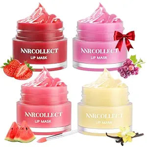 ANRCOLLECT 4-Pack Lip Sleeping Mask Overnight Lip Care and Treatment Set