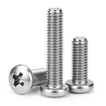 #6-32 x 3/8'' (50 Pack) Pan Head Machine Screws Phillips Drive Machine Screws, 304 Stainless Steel 18-8, Bright Finish, Fully Threaded,for Furniture Repairs and 3D Printer