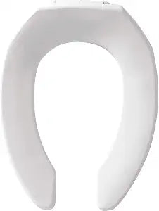 BEMIS 1955CTFR Commercial Heavy Duty Fire Retardant Open Front Toilet Seat without Cover, Industrial Seat for Long Lasting Use, Made in USA, Elongated, White