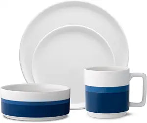 Noritake ColorStax Stripe Blue 4-Piece Place Setting, Service for 1