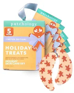 Patchology Holiday Treats Gingerbread Under Eye Patches Gift Set - Cute Stocking Stuffers with Gingerbread Scent - No-Slip Masks that Hydrates, Soothes and Refreshes skin - 5 Pair (Limited Edition)