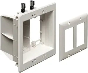 Arlington TVBU505-1 Recessed TV Box Wall Plate Kit Paintable 2-Gang, White