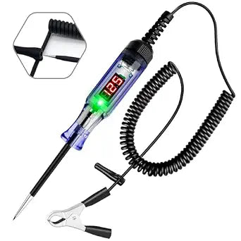 Test Light Automotive 3-120V DC LED Digital Circuit Tester with Voltage Display, Auto Bidirectional Voltage Tester, Electric Test Probe Pen for Car Battery Polarity Continuity Fuses