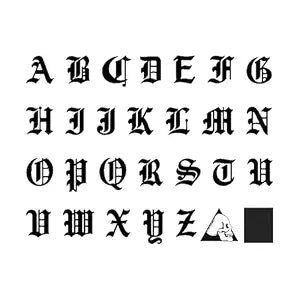 Gothic Letter Temporary Tattoos Initial Alphabet Tattoo for Adults