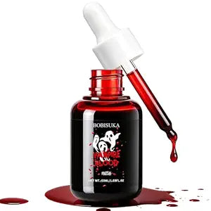BOBISUKA Halloween Dripping Fake Blood, Realistic Washable SFX Blood Makeup for Zombie Vampire Clown Monster Costumes, Cosplay, Haunted House & Special Effects, Fresh color, 1.69 Fl Oz
