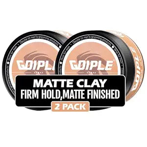 Goiple 2PCS Hair Styling Clay for Men Firm Hold - Matte Finish Hair Clay Hair Paste Water Based Matte Texture Pomade Mens Hair Products - Hair Paste Clay Pomade Ideal for All Men's Hair Types 3.5oz