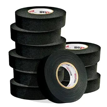 WELSTIK High Temp Wiring Loom Harness,Wiring Harness Tape 3/4 Inch x 50-Feet 10 Pack- Premium Fabric Tape for Electrical Automotive, Excellent Noise Suppression and Cable